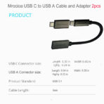 usb to usb c adapter Dimension